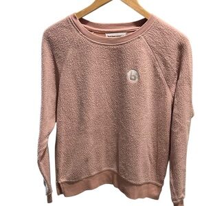 Burn Boot Camp Pink Textured Sweatshirt Crewneck Logo Size Small